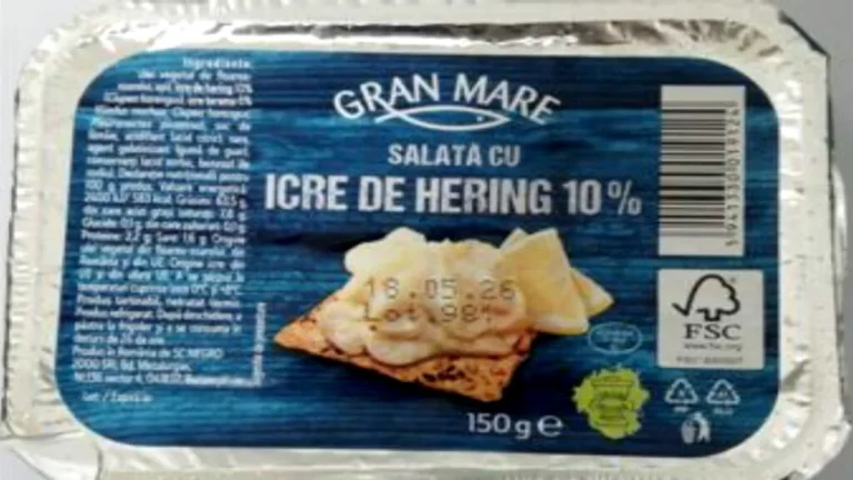 Un lot de salată cu icre de hering retras de la vânzare salata icre hering lot 981